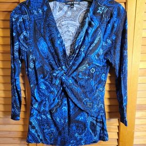 Blue and black top. Size small